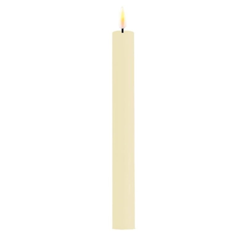LED dinerkaarsen 15 cm Cream set van 2