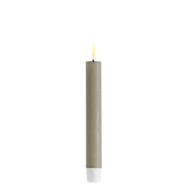 LED dinerkaarsen 15 cm Grijs set van 2