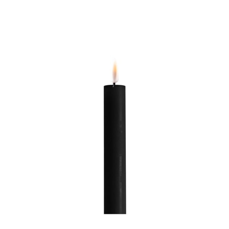 LED dinerkaarsen 15 cm Zwart set van 2