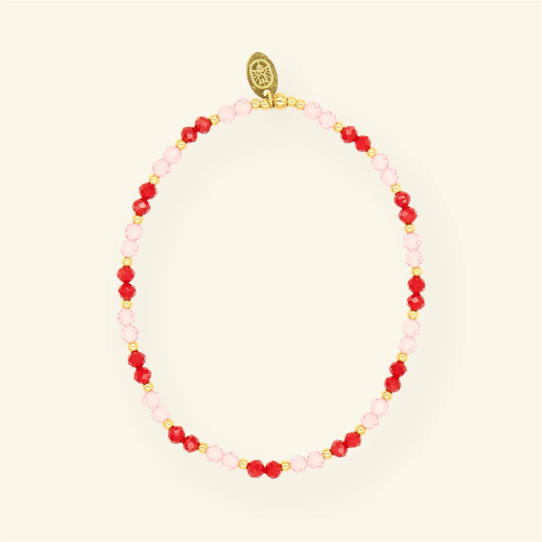 Red Pink Facet armband