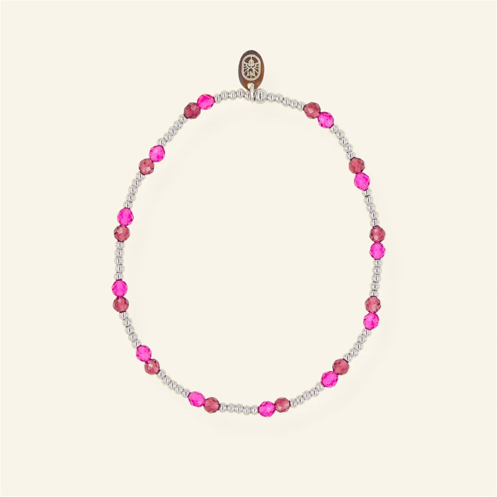 Purple Pink armband - zilver