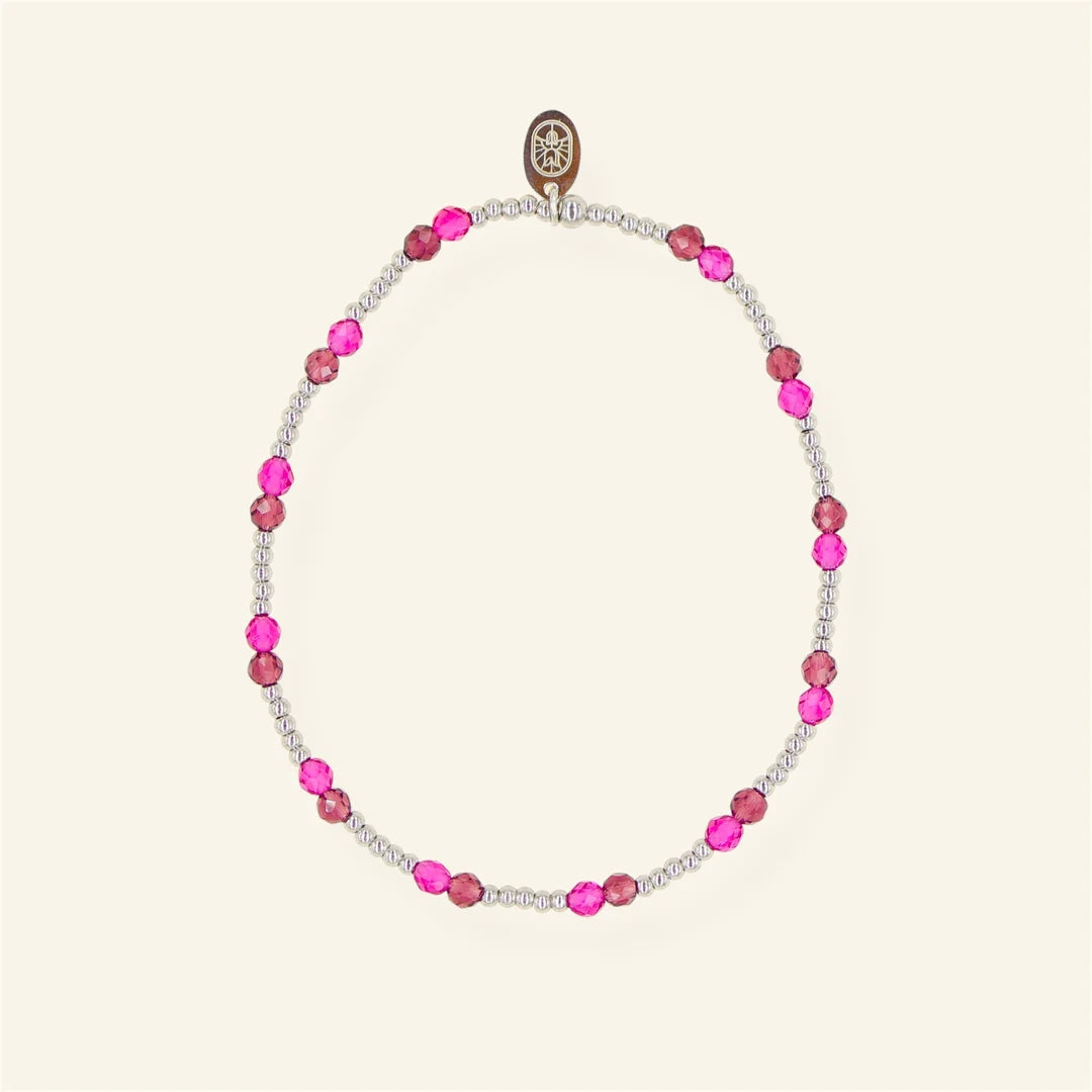 Purple Pink armband - zilver