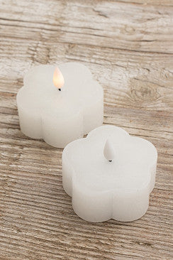 LED Kaars Flower - wit, lila & groen | Home Society