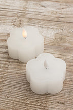 LED Kaars Flower - wit, lila & groen | Home Society