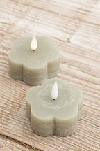 LED Kaars Flower - wit, lila & groen | Home Society