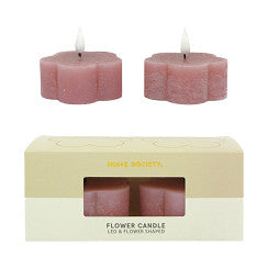 LED Kaars Flower - wit, lila & groen | Home Society