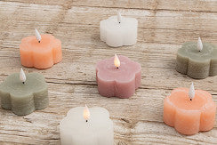 LED Kaars Flower - wit, lila & groen | Home Society