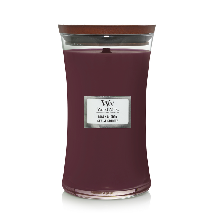 Woodwick Black cherry large. Geur van de maand februari.
