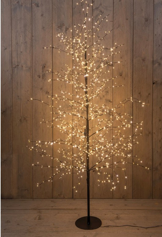 PRE-ORDER | Zwarte metalen kerstboom met LED-verlichting - 4 maten