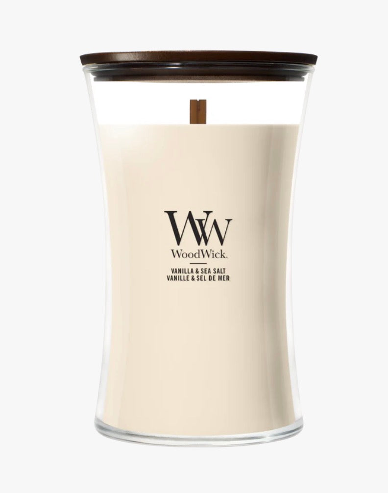 Woodwick Vanilla & sea  salt Large