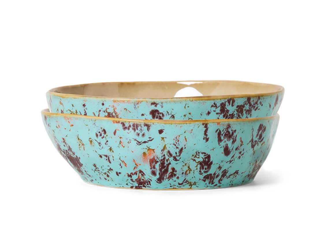 HKliving 70s ceramics -pasta bowls patina (set of 2)