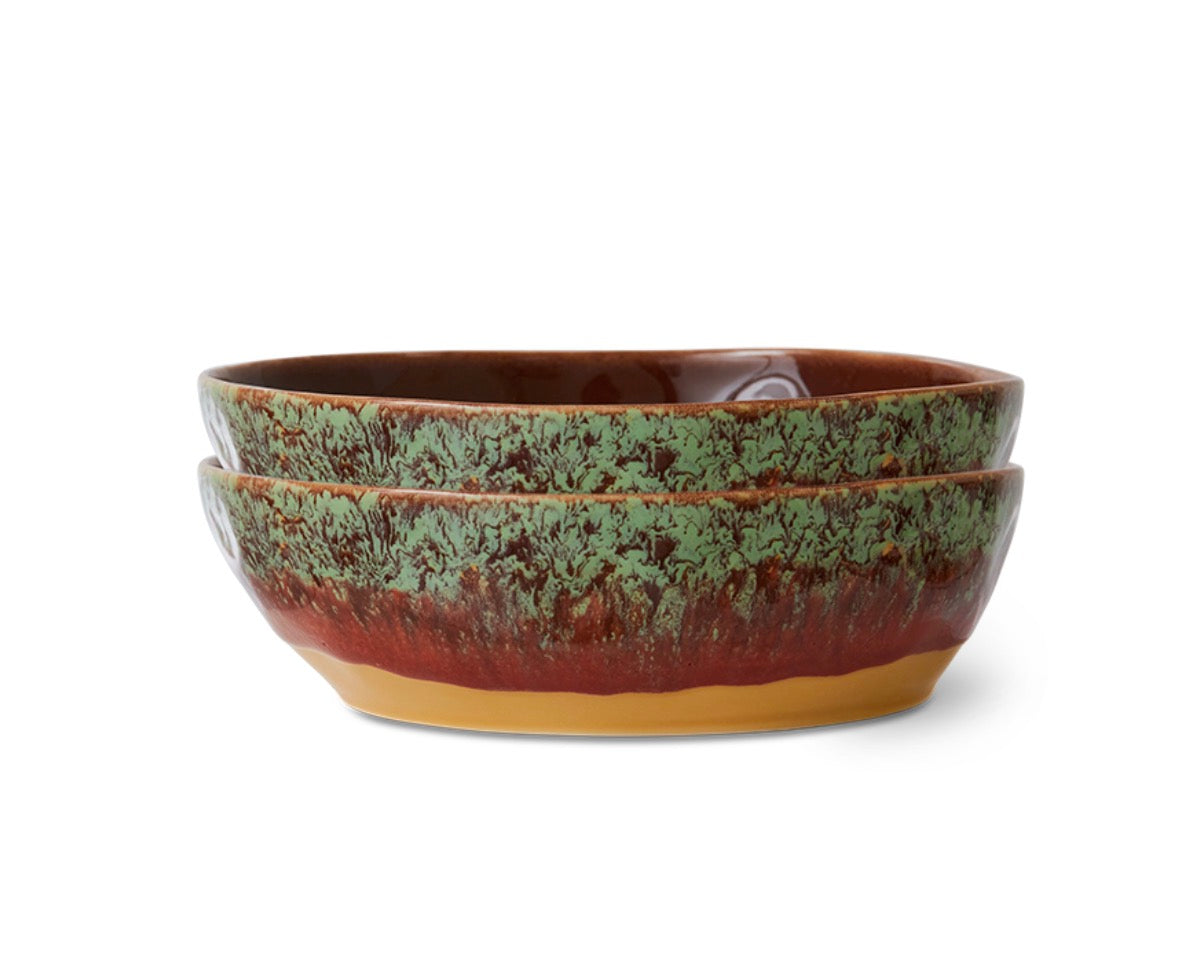 HKliving 70s ceramics -pasta bowls cove  (set of 2)