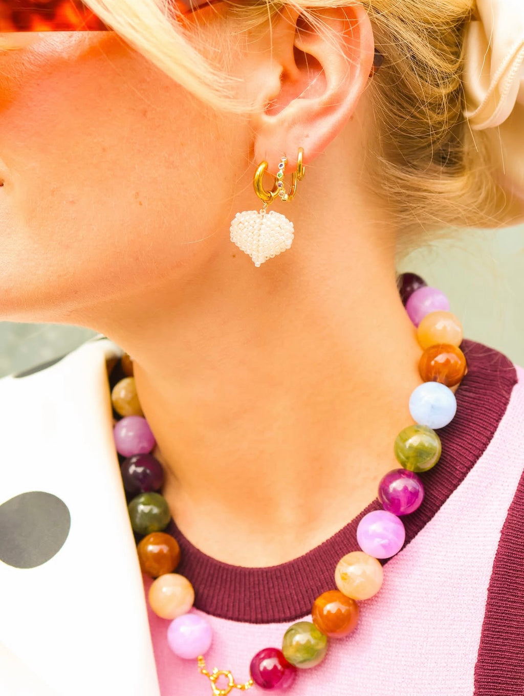 Beaded Love oorbel