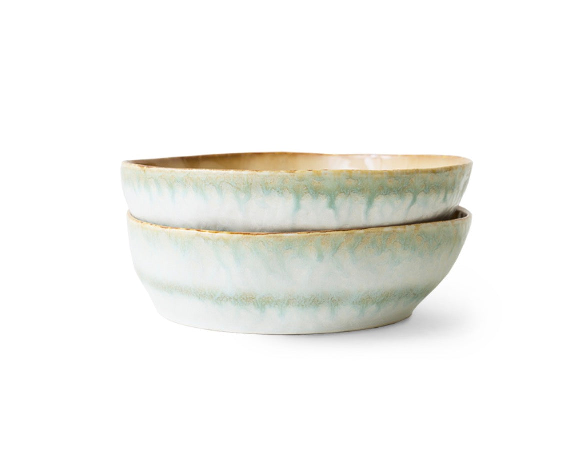 HKliving 70s ceramics -pasta bowls petal (set of 2)