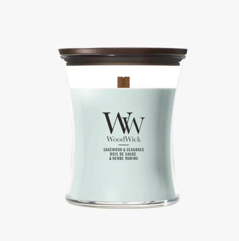 Woodwick Sagewood & Seagrass mini
