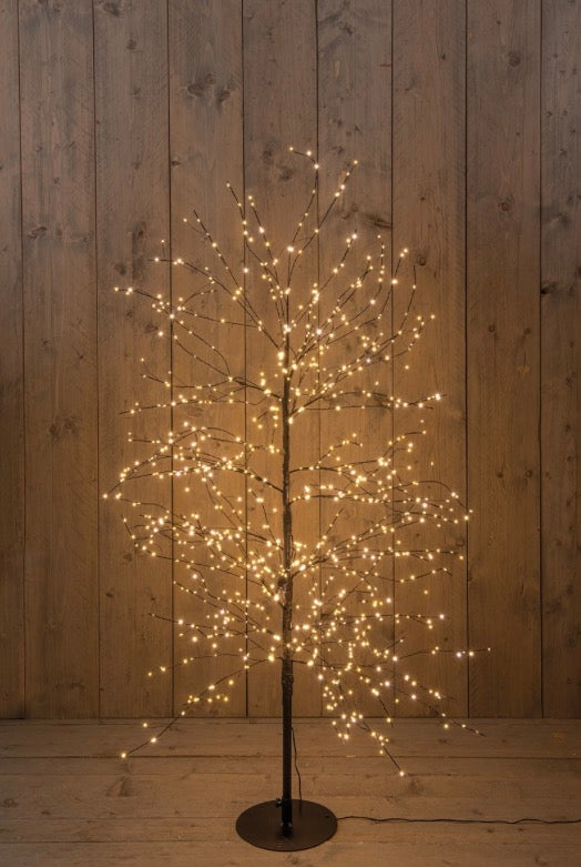 PRE-ORDER | Zwarte metalen kerstboom met LED-verlichting - 4 maten