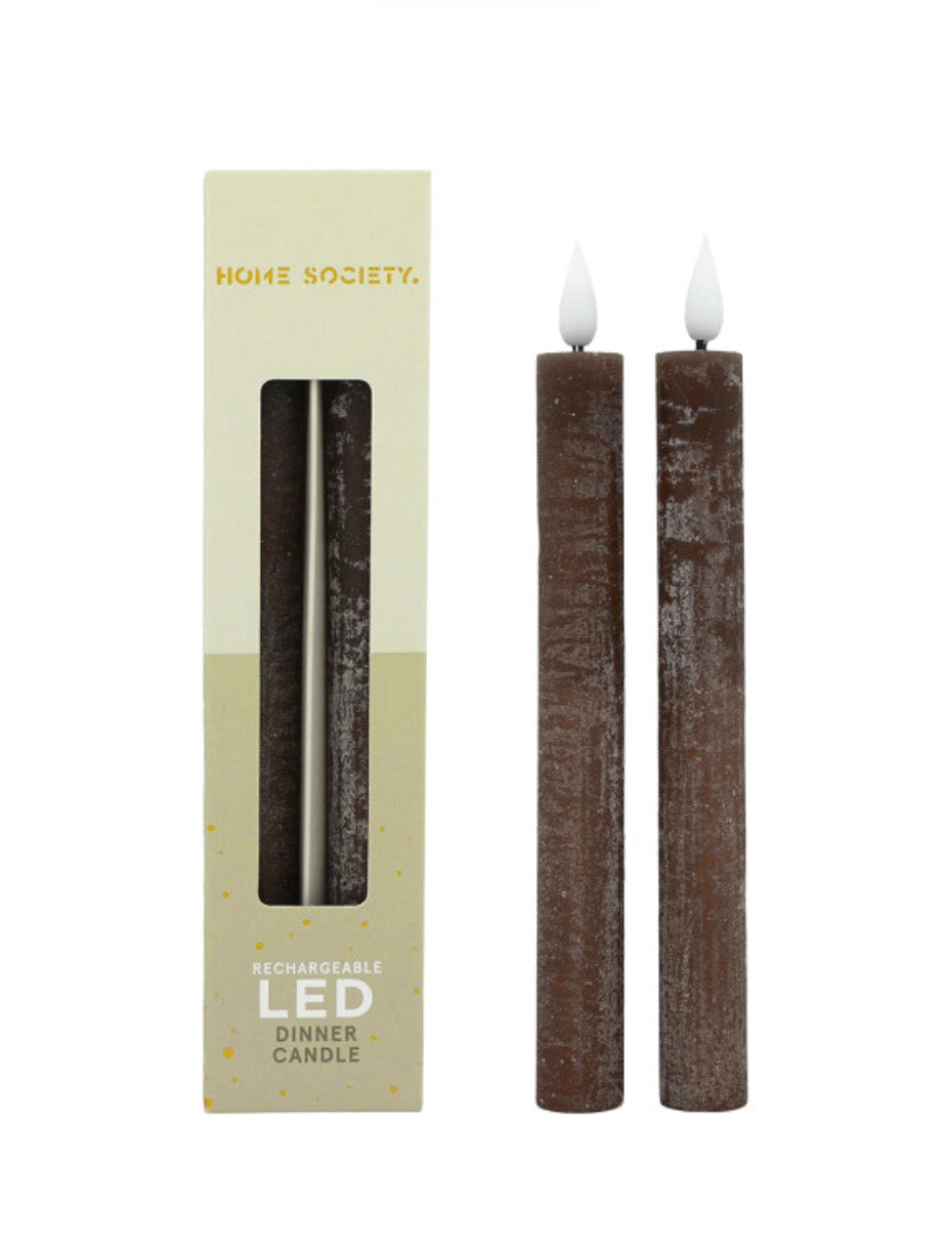 PRE-ORDER | Home Society oplaadbare LED-dinerkaarsen 21 cm – set van 2