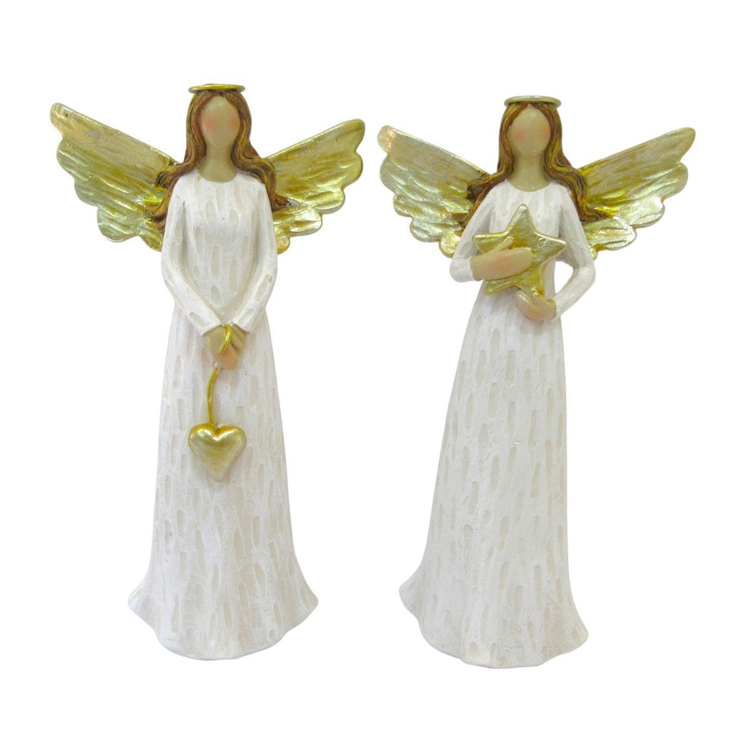 Engel met goud - Home Society - 17 cm