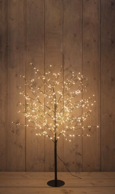 PRE-ORDER | Zwarte metalen kerstboom met LED-verlichting - 4 maten