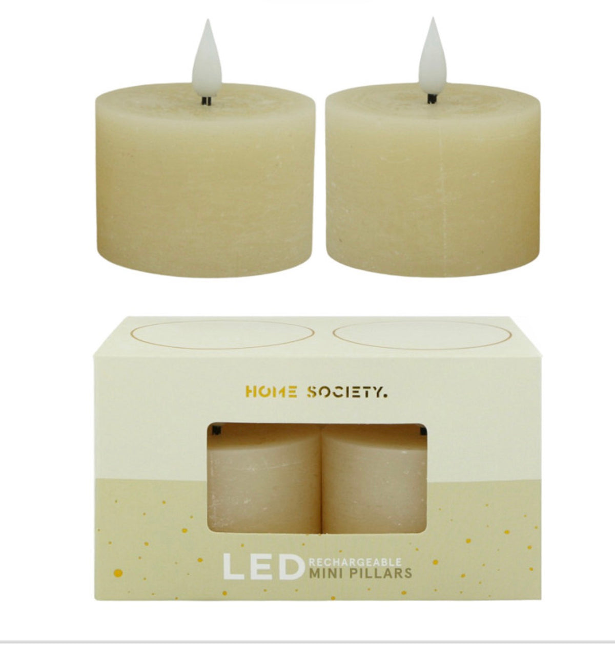 PRE-ORDER | Home Society oplaadbare mini LED-stompkaarsen 5 cm – set van 2