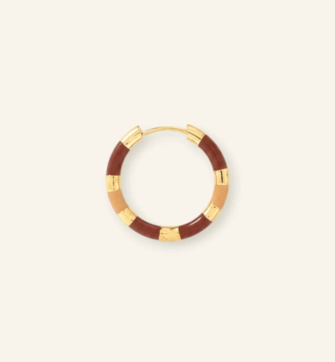 Double Brown Hoop oorbel