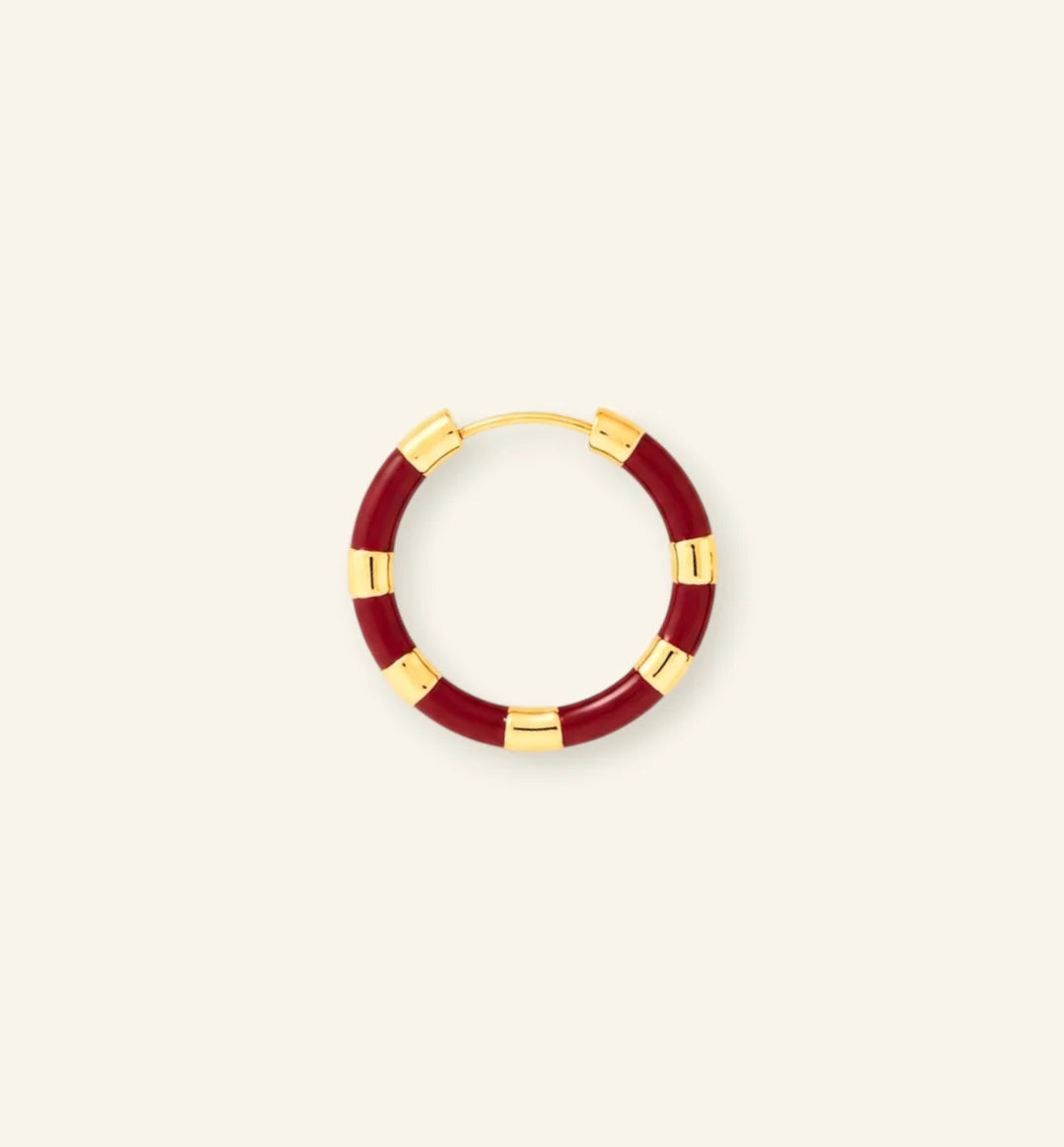 Burgundy Hoop oorbel
