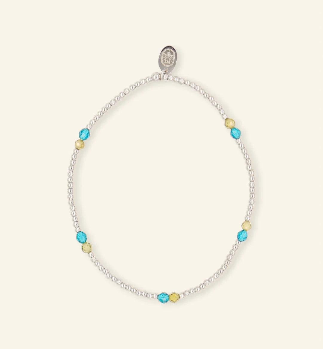 Olive Denim armband - zilver