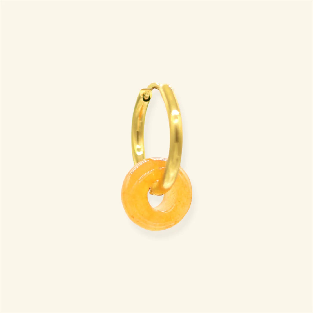 Orange Donut oorbel