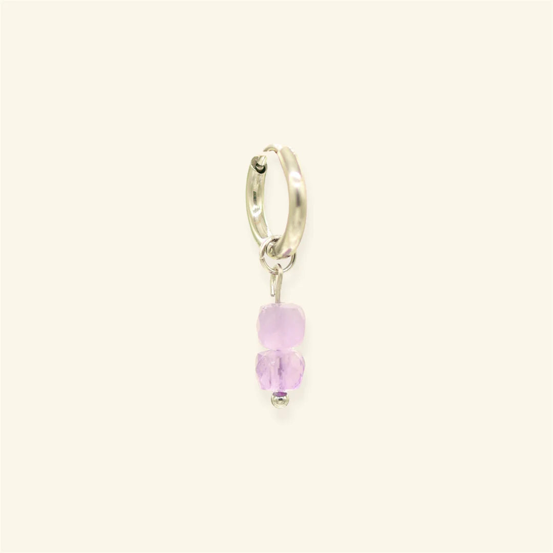 Amethyst oorbel