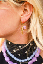Double Lila oorbel