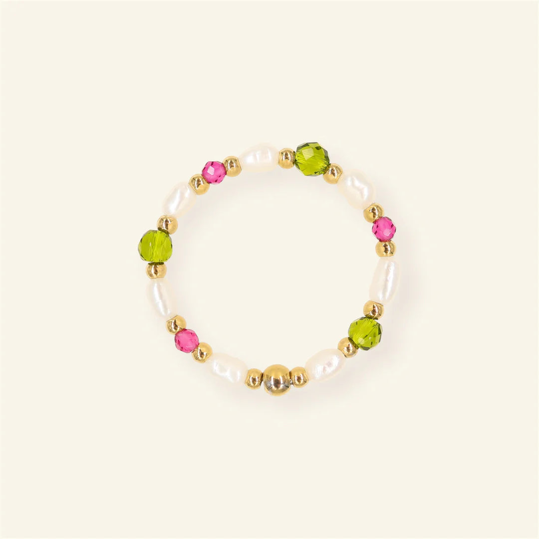 Pearl Facet ring - Green