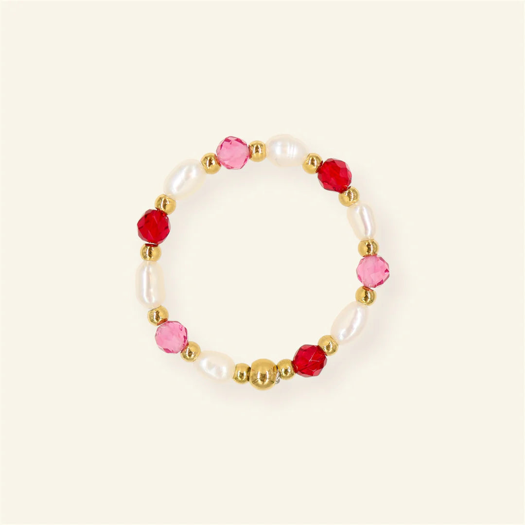 Pearl Facet ring - Pink