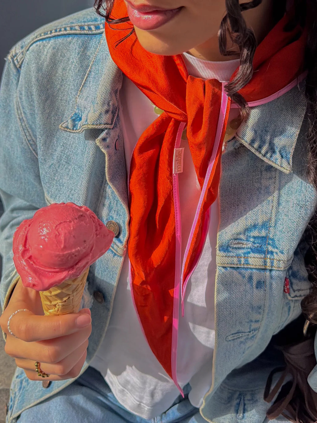 Triangle Scarf - Coral Pink