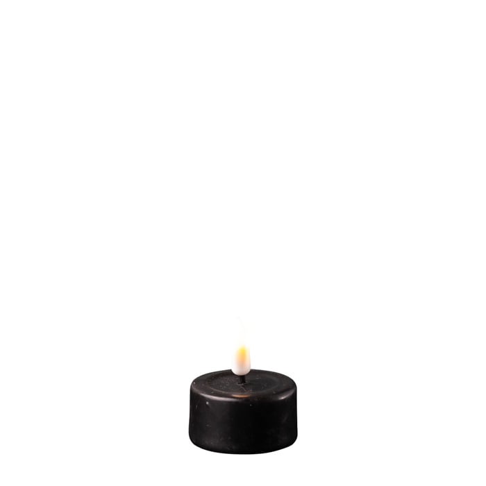 Deluxe Homeart LED-waxinelichtjes zwart set van 2