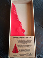 Only natural kerstboom rood 20 cm met glitter