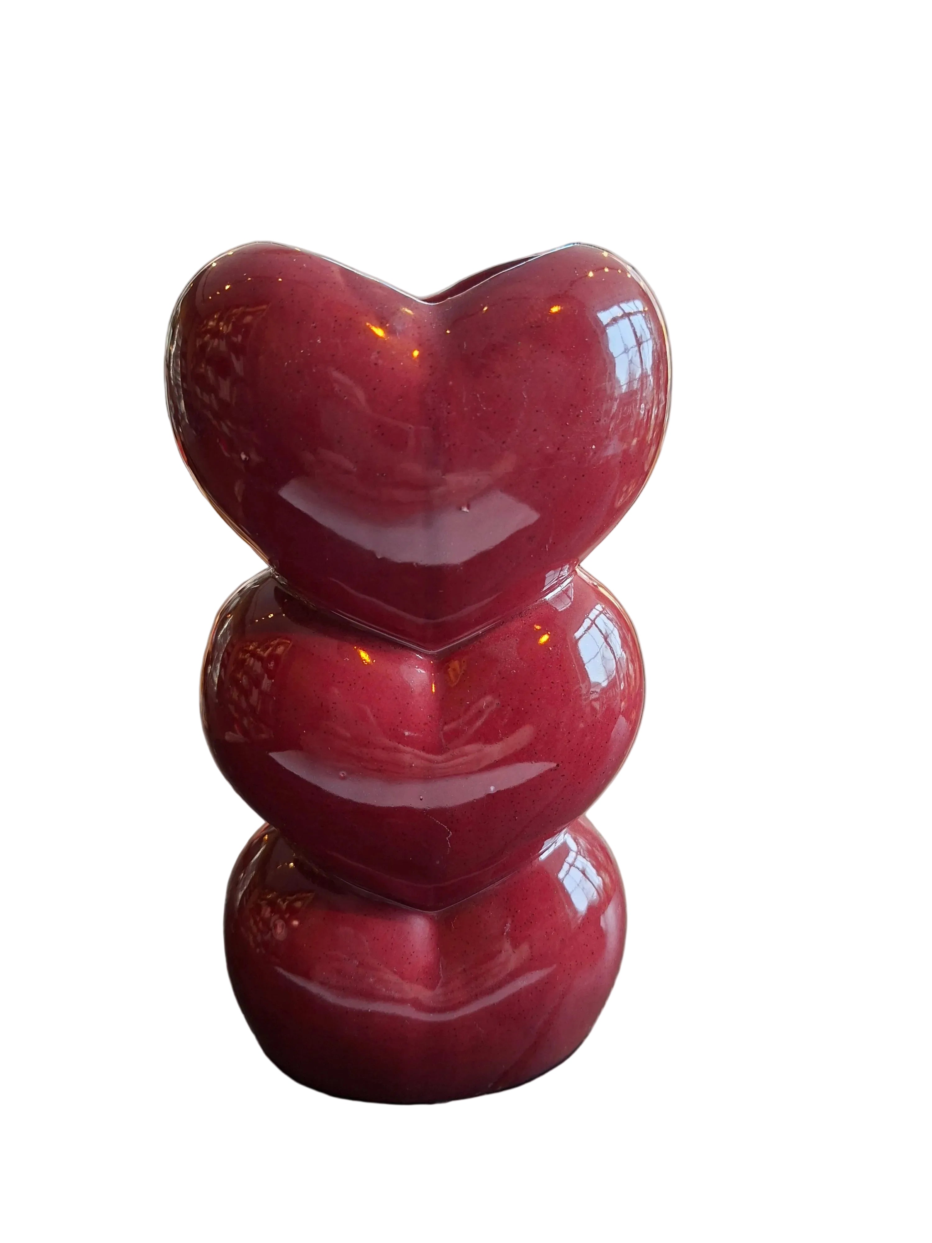 Vaas Bordeaux met hartjes 19 cm