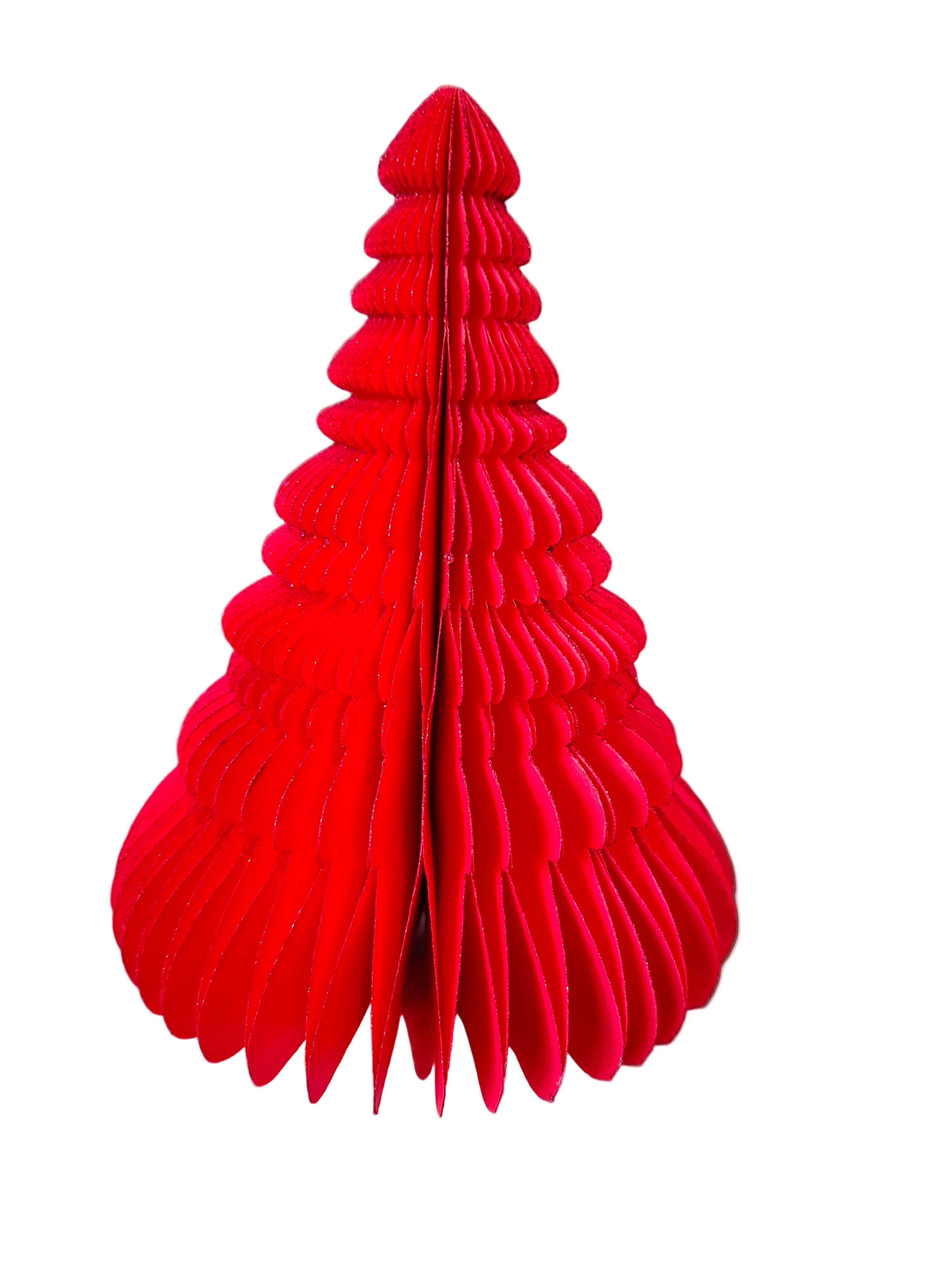 Only natural kerstboom rood 20 cm met glitter